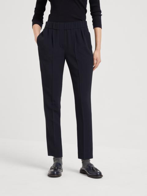 Silk and acetate crêpe cady tailored jogger trousers