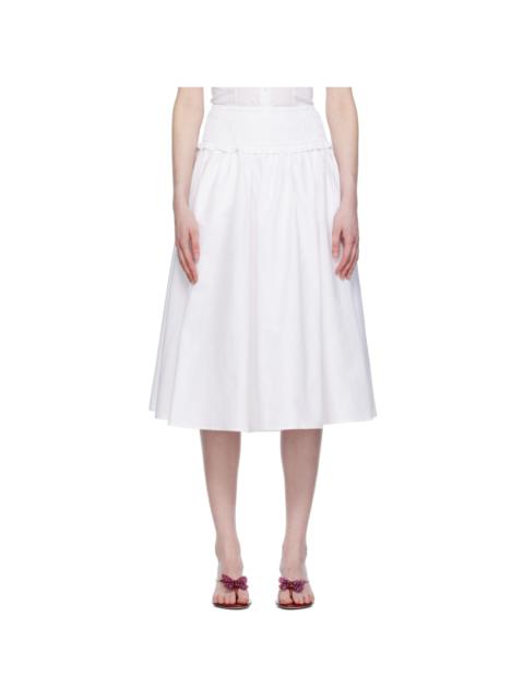 GUIZIO White Fontana Midi Skirt