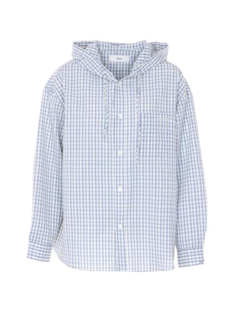 Dunst hooded checked-pattern shirt