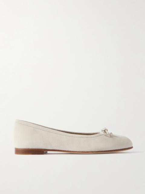 Manolo Blahnik Veralli Bow-detailed Suede Ballet Flats