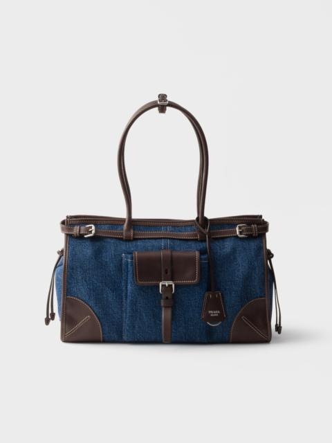 Prada Prada Bonnie large denim and leather handbag