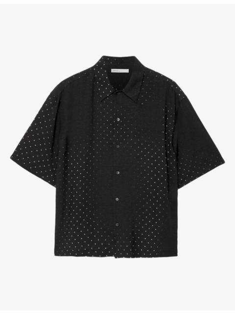 ALLSAINTS Fade Polka-Dot Short-Sleeve Linen-Blend Shirt