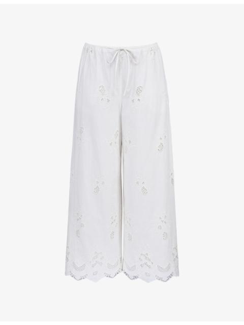 House of CB Mirea Wide-Leg Cotton Trousers
