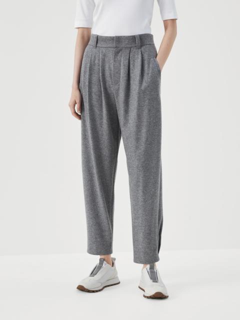 Cashmere jersey tailored trousers