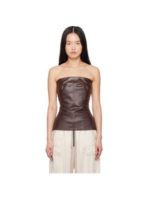 Rick Owens Brown Hollywood Bustier Denim Top