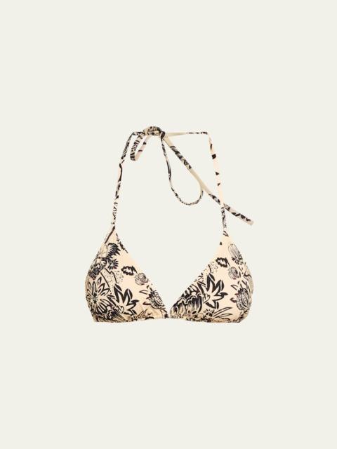 ULLA JOHNSON Maya Floral String Bikini Top
