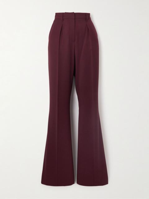Max Mara Pleated wool-twill straight-leg pants Burgundy