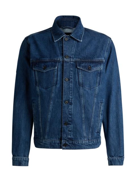 BOSS REGULAR-FIT JACKET IN BLUE RIGID DENIM