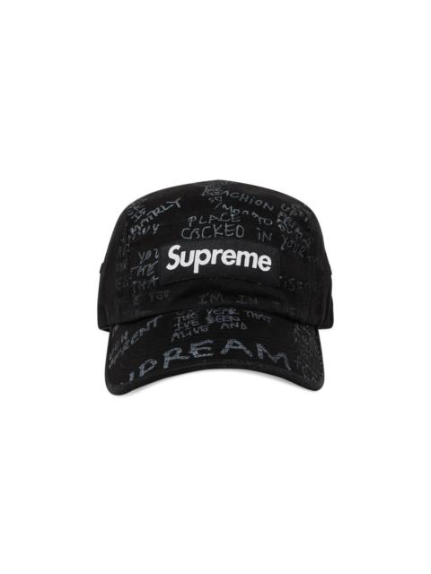 Supreme Supreme Camo Grid Velvet Camp Cap 'Black Camo' | goat