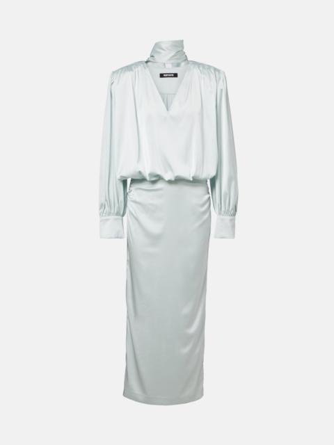 ROTATE Scarf-detail satin midi dress