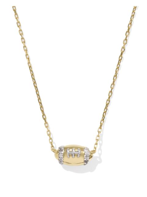 KENDRA SCOTT Tiny Diamond Football 14k Yellow Gold Pendant Necklace in White Diamond