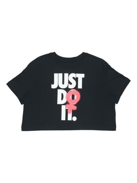 Nike (WMNS) Nike Alphabet Printing Short Sleeve Black BV7171-010