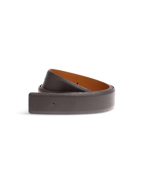 Santoni Dark brown tumbled leather belt strap