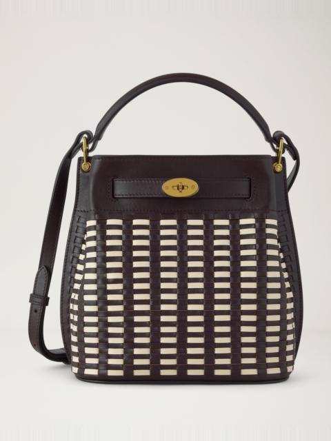 Mulberry Islington Bucket Ebony & Eggshell Woven Leather