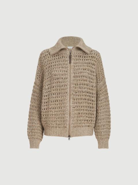 Brunello Cucinelli Dazzling soft virgin wool and cashmere net cardigan