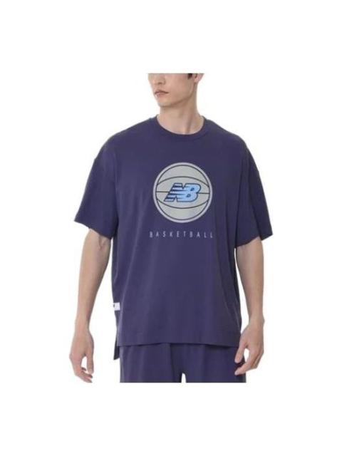 New Balance Basketball Logo Short Sleeve T-Shirt 'Dark Blue' AMT35069-DEY