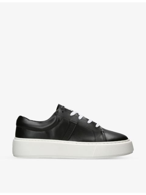 GANNI Sporty Mix logo-embossed faux-leather low-top trainers