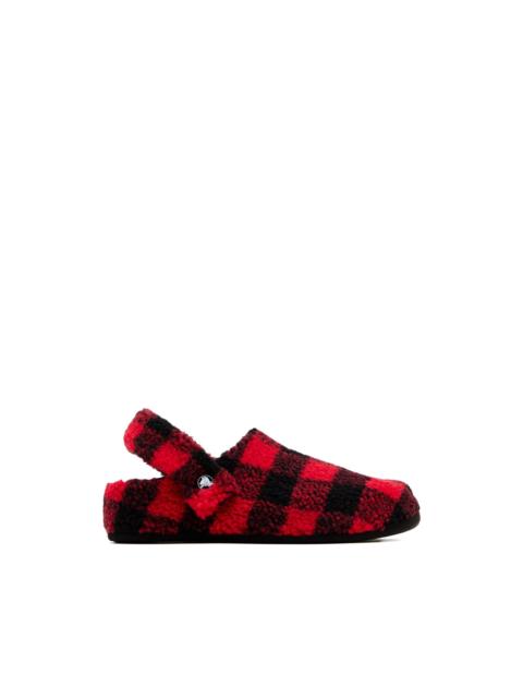 crocs checked slippers