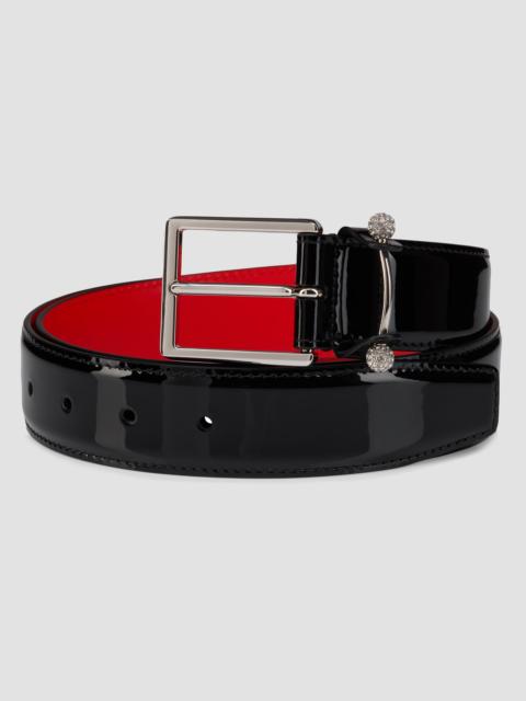 Christian Louboutin Men's Chambeliss Patent Leather Belt - Black
