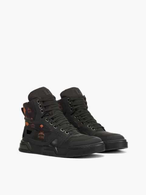 MCM Skyward Hi Sneaker Boot in Monogram Nylon