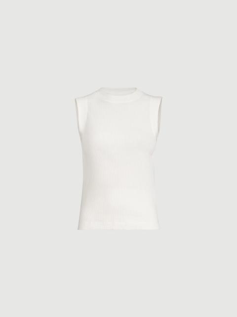 Brunello Cucinelli Cotton ribbed jersey top with monili