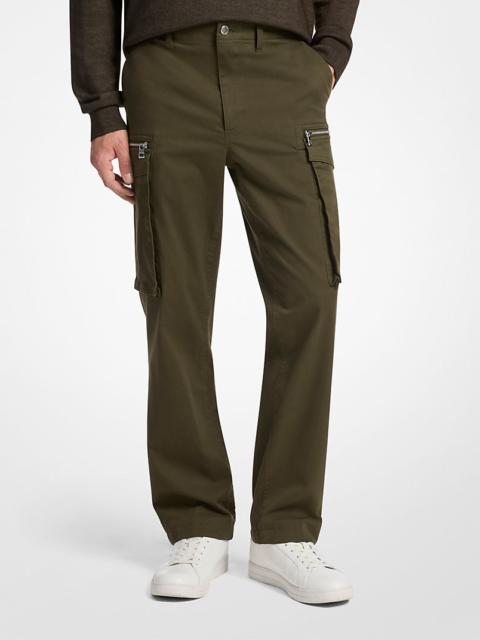 MICHAEL KORS Stretch Cotton Zip Cargo Pants