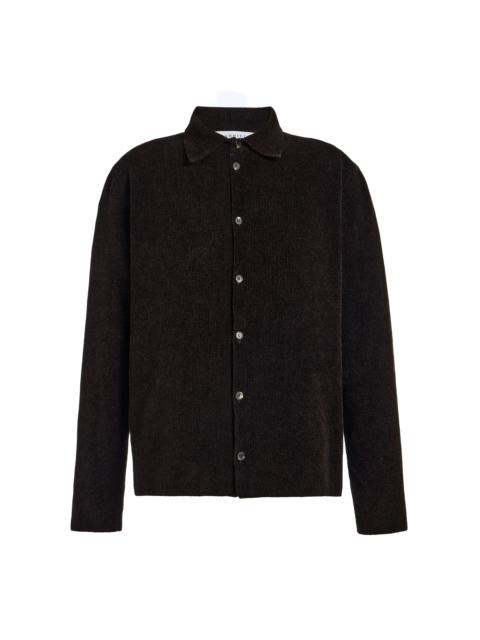 GABRIELA HEARST Toynbee Knit Polo in Chocolate Silk