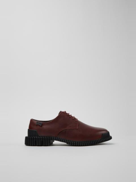 CAMPER Pix Burgundy Leather Shoes for Women.