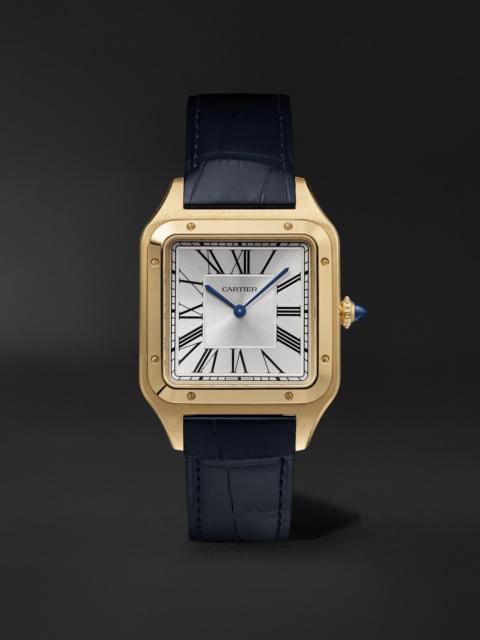 Cartier Santos-Dumont Extra-Large Hand-Wound 46.6mm 18-Karat Gold and Alligator Watch, Ref. No. CRWGSA0108 G