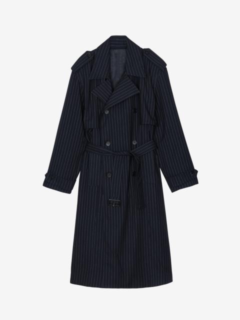 The Frankie Shop Salford Pinstripe Trench - Navy