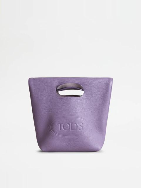 Tod's SHOPPING TOTE IN LEATHER MINI - VIOLET