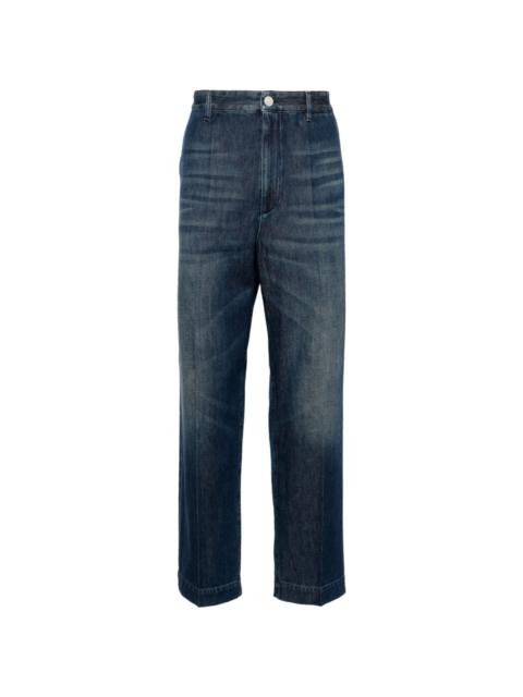 tapered-leg cotton jeans