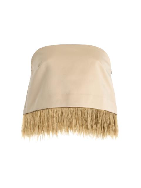 BY MALENE BIRGER Melva Feather-Trimmed Strapless Top brown