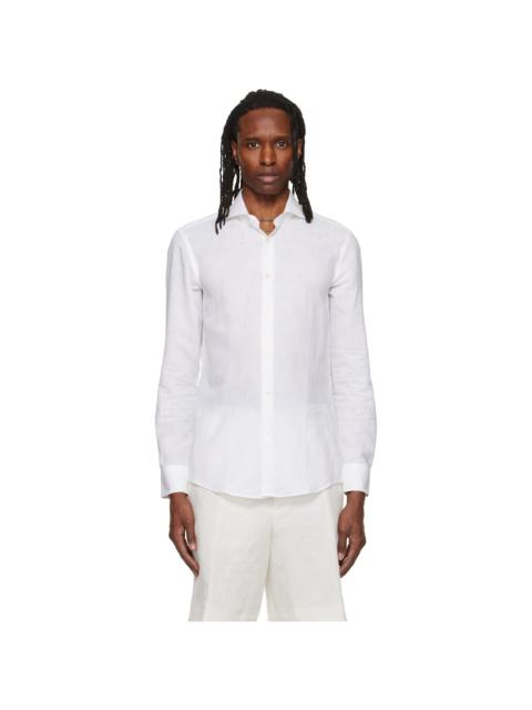 BOSS White Linen & Cotton Shirt