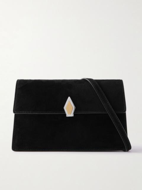 MÉTIER Parallel 22 small suede shoulder bag Black