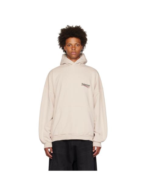 BALENCIAGA Beige Political Campaign Hoodie