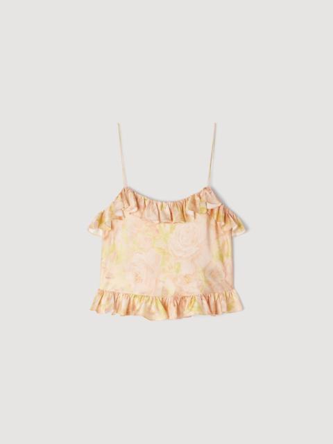 Sandro FLOWER PRINT CROP TOP