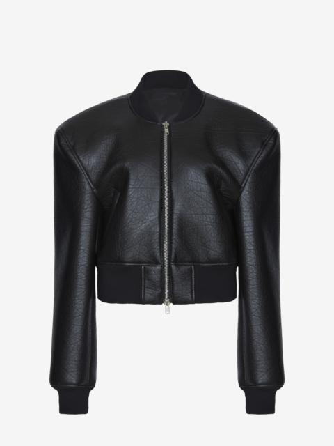 The Frankie Shop Glane Faux Leather Bomber Jacket - Black