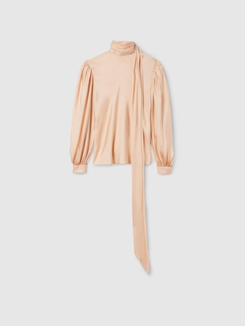 GUCCI Silk twill shirt with ribbon