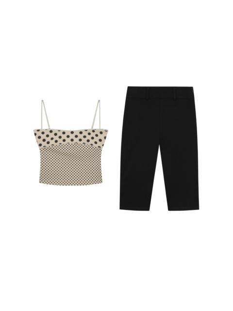 miaou STELLA TANK + HARLEY CAPRI - NUDE POLKA DOT / BLACK