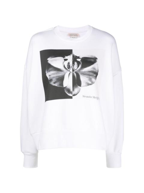 floral-print cotton sweatshirt