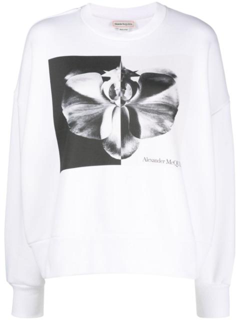 Alexander McQueen floral-print cotton sweatshirt