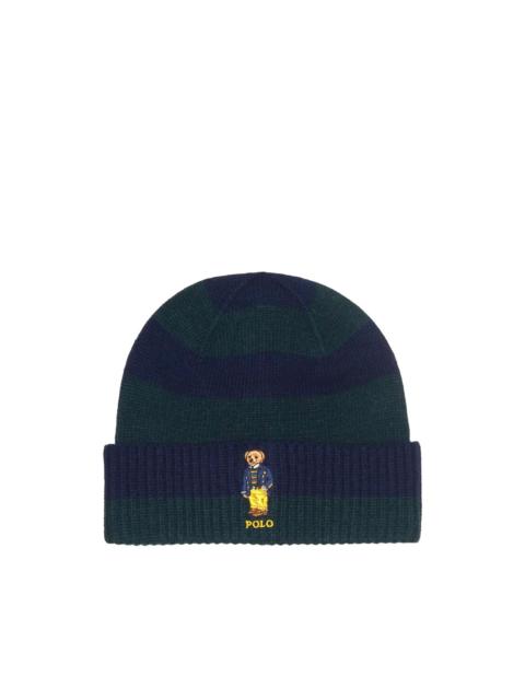 Polo Ralph Lauren rugby stripe bear beanie