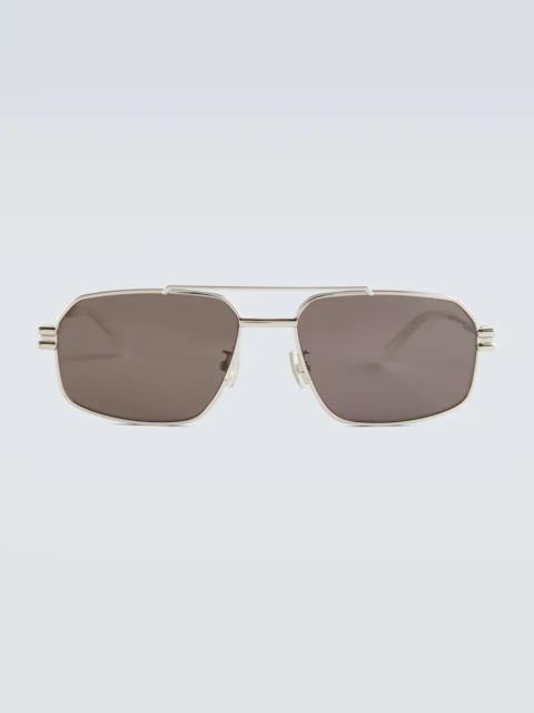 Bottega Veneta Metal-frame aviator sunglasses