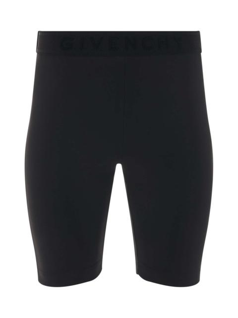 Givenchy Cyclist Shorts with Elastic Jacquard in Black