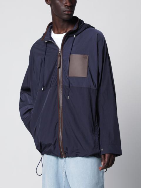 Loewe Navy technical micro-ripstop hooded jacket