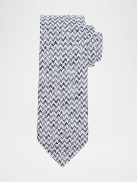 ZEGNA Men's Houndstooth Wool and Silk Tie