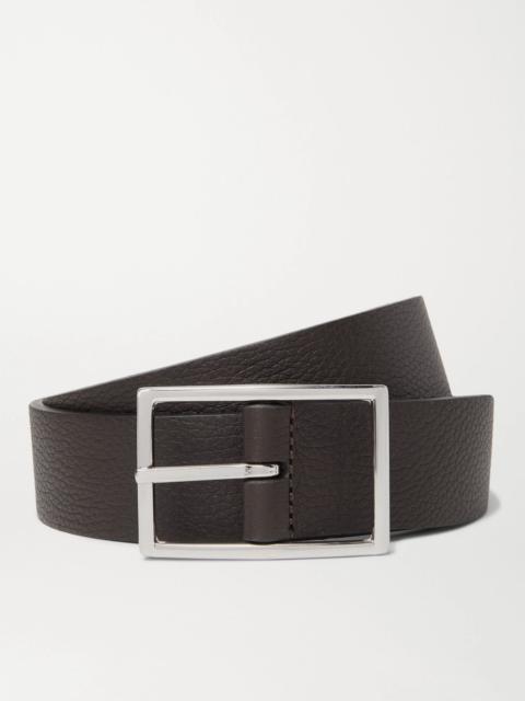 Anderson's 3cm Black and Dark-Brown Reversible Leather Belt Black