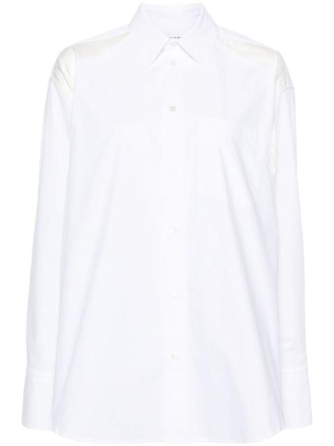 panelled cotton-poplin shirt