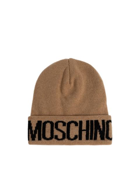 Moschino logo-intarsia beanie hat